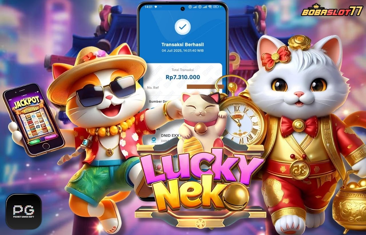 Selamat kepada user id : ep****1 Wede Rp 7.310.000 di Game LUCKY NEKO PG SOFT Cair Gk Sampe 1 Menit! Menang Mudah di Bobaslot77